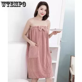 Банное полотенце, домашнее женское полотенце, абсорбирующий банный халат для взрослых, банная юбка для влюбленных One Size