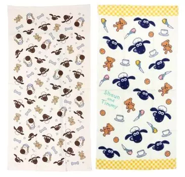 Банное полотенце Hayashi Shaun the Sheep, тонкое, комплект из 2 узоров, боковая марля, карамель, сборка, мак (один чек)