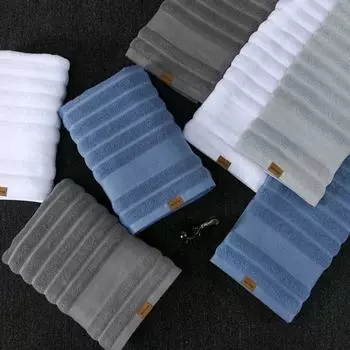 Банное полотенце из 100% чистого хлопка, банное полотенце для взрослых, впитывающее домашнее утолщенное банное полотенце, полотенце для лица 70*140cm синий