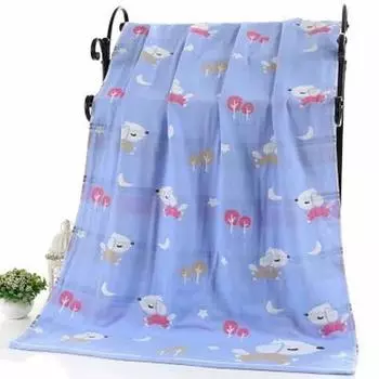 Банное полотенце из марли для взрослых, пляжное полотенце, диванное одеяло, одеяло из чистого хлопка, мультяшное, для ванной, дома, четыре сезона, двухстороннее, 70x140 см 70X140cm