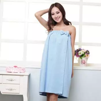 Банное полотенце из микрофибры с бантиком и регулируемой застежкой-лентой, эластичное банное полотенце-бандо в стиле обертывания груди белый