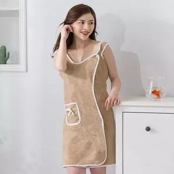 Банное полотенце-накидка с регулируемой застежкой на пуговицы, без рукавов, мягкий коралловый флис, впитывающий воду, унисекс M темно-синий