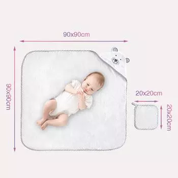 Банное полотенце с капюшоном, милое мягкое дышащее одеяло с мочалками для маленьких мальчиков и девочек розовый