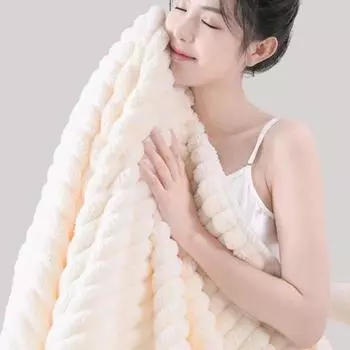 Банное полотенце с полосатым принтом, плюшевая пушистая ткань, хорошо впитывает влагу, быстро сохнет, предотвращает бежевый