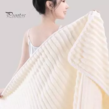 Банное полотенце с полосатым принтом, плюшевая пушистая ткань, хорошо впитывает влагу, быстро сохнет, предотвращает образование капель воды, полотенце для сауны, тренажерного зала, ванной комнаты, путешествий, отеля 1pc королевский синий