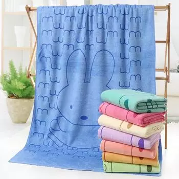 Банное полотенце Сильная впитываемость воды Быстросохнущее Мультяшный принт Комфорт Дети Впитывающее полотенце для душа Принадлежности для ванной W