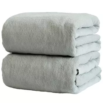 Банное полотенце Tranparan Commercial, большое банное полотенце 180 см, комплект из 2 хлопковых полотенец (Серый) 100%