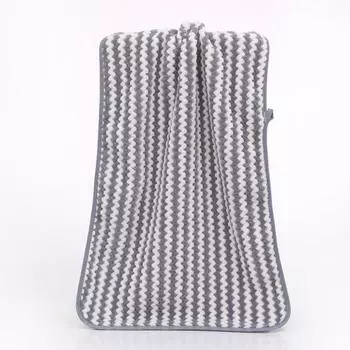 Банное полотенце Ультрамягкое, суперводопоглощающее, быстросохнущее, волнистое, в полоску, высокой плотности, машинная стирка, прямоугольное, для лица, тела, полотенце для душа, мочалка розовый