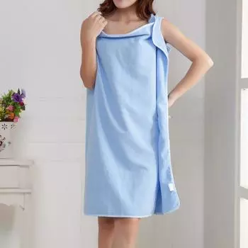 Банные полотенца, модные женские носимые быстросохнущие банные полотенца для девочек, пляжная юбка One Size синий