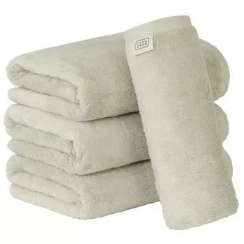 Банные полотенца Towel Institute Ash Grey, набор из 4 шт., хлопок, прочные, японская технология [натуральная мягкость] #024 100%