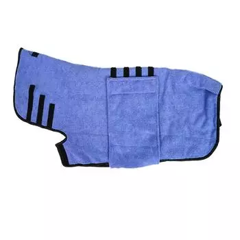Банный халат для собак, сушильное пальто для собак, быстрая сухая сумка для собак, мягкий халат для собак, полотенце, быстросохнущее, супервпитывающее средство S синий
