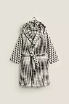 БАННЫЙ ХАЛАТ ИЗ ТЕКСТУРИРОВАННОГО ХЛОПКА