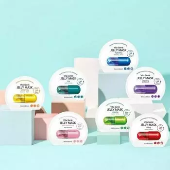 BANOBAGI VITA GENIC JELLY MASKS ОТБЕЛИВАЮЩИЕ, РАССЛАБЛЯЮЩИЕ, УВЛАЖНЯЮЩИЕ, ЛИФТИНГОВЫЕ, CICA, сужающие поры, оживляющие Lifting