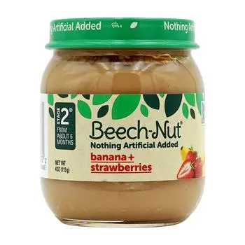 Баночка для детского питания Банан + Клубника для 2-го этапа (от 6 месяцев), 4 унции