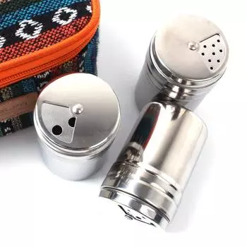 Баночка для приправы для кемпинга на открытом воздухе 201, маленькая бутылка для приправы для гриля из нержавеющей стали с большим горлышком серебряный