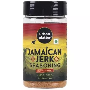 Баночка для приправы Urban Platter Jamaican Jerk, 80 г (Острая и дымная приправа, идеально подходит для маринования барбекю, посыпки картофеля фри и закусок.)