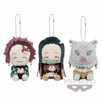 Banpresto Demon Kimetsu no Yaiba Demon Kimetsu no Yaiba Pofutto плюшевая игрушка, часть 1, все 3 типа набора Танджиро Камадо Незуко Камадо Иносукэ Хашира Убийца