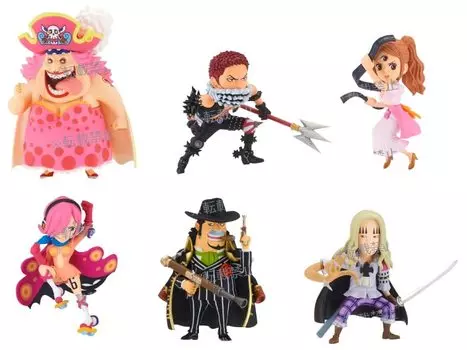 Banpresto One Piece WCF WT100 Commemorative Drawing Great Pirate 9 PVC Figure 7cm 6set