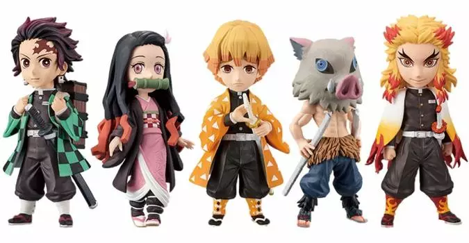 Банпресто Убийца Демонов: Коллекционная фигурка Kimetsu no Yaiba World, набор всех 5 типов, Танджиро Незуко Зеницу Ренгоку Иносукэ