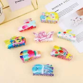 Бант Ангел Волосы Коготь Воздушный шар Медуза Акула Заколка Креативный цветок Заколка для волос Уличная одежда C