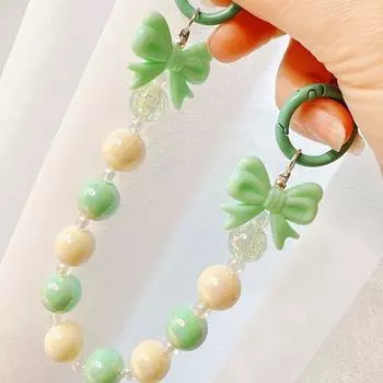 Бант Бисерный Брелок Сумка Подвеска Наушники Чехол Украшение Телефон Брелок Мобильный Телефон Шнурка Запястье Подвесная Цепочка Подарок синий