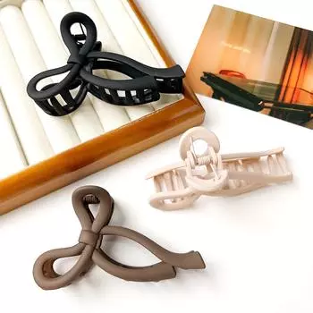 Бант Большие Волосы Краб Аксессуары Для Волос Для Женщин Твердые Акриловые Заколки Для Волос Бантик Заколки Для Хвостов Заколки Для Девочек Повязки На Голову белый