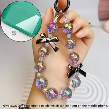 Бант-бусина для телефона, цепочка для iPhone, Android, мобильное устройство, подвесная веревка, сумка, украшения, брелоки, брелок против потери