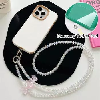 Бант бусины универсальный кроссбоди телефон шнурок длинный шейный шнур подвесной ремешок для iPhone Samsung Xiaomi анти-потеря телефон цепь