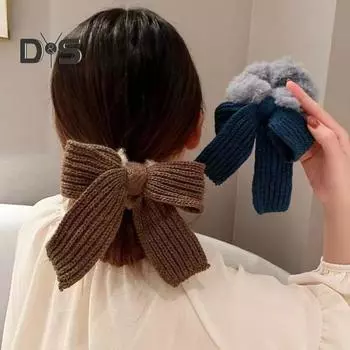 Бант для волос, резинка для волос с плюшевым бантом, эластичная резинка для волос, резинка для волос для девочек, держатель для хвоста, резинка для волос для густых тонких волос, аксессуары бежевый