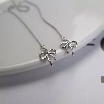 Бант-кабель для ушей для женщин Длинные серьги-кисточки Простые маленькие свежие супер феи серьги