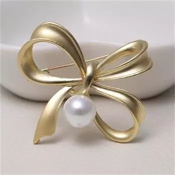 Бант матовый матовый жемчужный матовый золотой цвет матовый серебряный цвет брошь модные винтажные стразы булавки