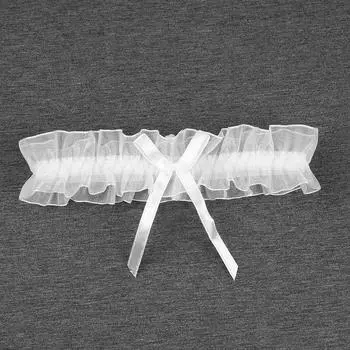 Бант Петля для ноги Свадебное сексуальное нижнее белье кружевной пояс для чулок Женское кольцо для ног с бантом белый