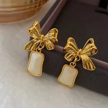 Бант Жемчуг Ретро Нежная Французская Атмосфера Высококачественный Женский Легкий Роскошный Темперамент Знаменитый Стиль