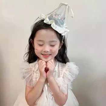 Бантик День рождения Шляпа Заколка для волос Блестки День рождения Шапочка Милая День рождения Корона Девочки Style 6