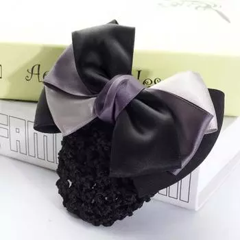 Бантик из атласа, вязаная крючком сетка, сетка для пучка, снуд, производитель пучков, профессия, головные уборы, аксессуары для волос синий