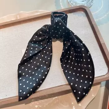 Бантик из ленты с заколкой-хвостом, заколка для волос из ткани в горошек, элегантный и очаровательный головной убор для женщин