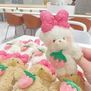 Бантик Клубничный Медведь Кукла Мягкий Лук Медведь Подвеска Креативный Медведь Плюшевый Брелок Автомобиль