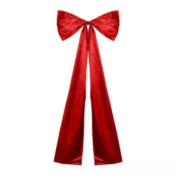 Бантик на верхушку елки Большой бант на верхушку елки Сатиновый бант Украшение для дома Свадьба Вечеринка по случаю дня рождения Праздничный декор красный