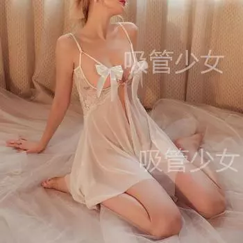 Бантик открытая сетка сексуальный прозрачный молочное кружево красивая спина average size 80-65kg