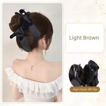 Бантик Пучок Головной Парик Лента Парик Заколка для Волос Новый Шиньон Аксессуары для Волос Light Brown