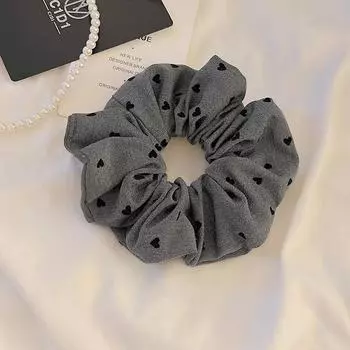 Бантик Резинка для волос Элегантный темперамент Черно-серая ткань для женщин Резинка для волос для высокого хвоста Модная девушка Не повреждает волосы