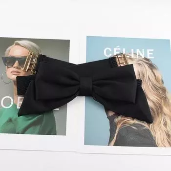 Бантик Женский Эластичный Широкий Пояс-Печать с Костюмом Свитером Платьем Эластичный Декоративный Пояс