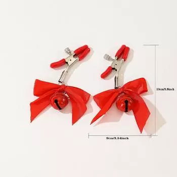 Бантики Клипсы для сосков для пар: Игрушки для бондажа для тренировки и наказания сосков и влагалища Pink Bell Nipple Clamp