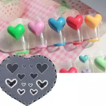 Бантом Любовь Сердце Украшение Для Ногтей Резьба Плесень Декор Для Ногтей Штамповка Трафарет D