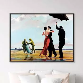 Бэнкси Toxic Beach Холст Картины Пара танцующих Плакаты и принты Настенные художественные картинки для украшения стен гостиной Cuadros 21x30cm No Frame