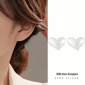 Banyan Tree S999 Silver Women s Love Earrings - All-Match No-Removal Small Sleep & Ear Bone Earrings ES2586 серебряный