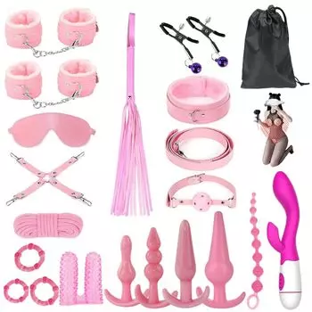 BAOQISHAN SM SM Товары Лодыжка Глаз Связывание Взрослый SM SM Вибратор для Раскрытия Секрета Сумка для хранения в комплекте Набор, Набор из 20 предметов, Ограничения, Ошейник,