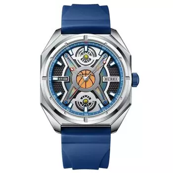 [Baosho] Мужские часы, аналоговые, водонепроницаемые, кварцевые спортивные часы, уретановый ремень, мужские, стильные, популярный бренд, циферблат, лимитированная модель, многоцветный серебристый