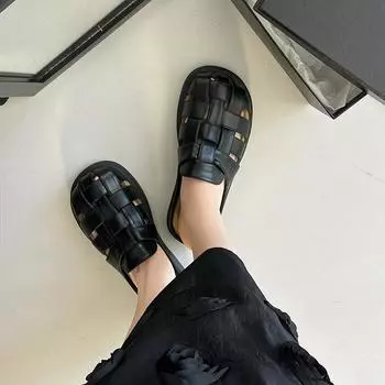 Baotou cool slippers women s summer wear 2025 new lazy one-pedal Roman shoes with skirt beach slippers 35 серебряный