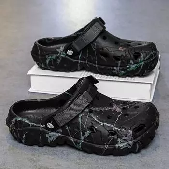 Baotou drag большого размера мужские летние легкие туфли с отверстиями для улицы, модные классные тапочки для улицы, пляжная обувь 36 белый